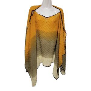 Womens Poncho Top CoverUp Lightweight Cardigan Kimono Ombre colored